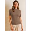 imageArachampCloz Womens Wool Blend Spring Seamless Rip Resistant Tops Opaque Business Casual ShirtsCoffee