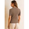 imageArachampCloz Womens Wool Blend Spring Seamless Rip Resistant Tops Opaque Business Casual ShirtsCoffee