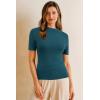 imageArachampCloz Womens Wool Blend Spring Seamless Rip Resistant Tops Opaque Business Casual ShirtsDark Blue