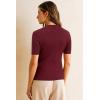 imageArachampCloz Womens Wool Blend Spring Seamless Rip Resistant Tops Opaque Business Casual ShirtsDark Red