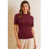 imageArachampCloz Womens Wool Blend Spring Seamless Rip Resistant Tops Opaque Business Casual ShirtsDark Red