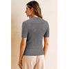 imageArachampCloz Womens Wool Blend Spring Seamless Rip Resistant Tops Opaque Business Casual ShirtsGray
