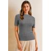 imageArachampCloz Womens Wool Blend Spring Seamless Rip Resistant Tops Opaque Business Casual ShirtsGray