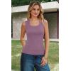 imageArachampCloz Womens Wool Blend Square Neck Spring Summer Basic Slim Fitted Tank Tops 2026Dusty Rose