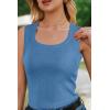 imageArachampCloz Womens Wool Blend Square Neck Spring Summer Basic Slim Fitted Tank Tops 2026Lake Blue