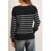 imageArachampCloz Womens Wool Blend Striped Boat Neck Fall Dressy Casual Sweater Tops 2025Black and White