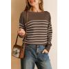 imageArachampCloz Womens Wool Blend Striped Boat Neck Fall Dressy Casual Sweater Tops 2025Coffee and White