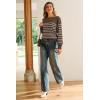 imageArachampCloz Womens Wool Blend Striped Boat Neck Fall Dressy Casual Sweater Tops 2025Coffee and White