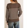 imageArachampCloz Womens Wool Blend Striped Boat Neck Fall Dressy Casual Sweater Tops 2025Coffee and White