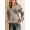 imageArachampCloz Womens Wool Blend Striped Boat Neck Fall Dressy Casual Sweater Tops 2025Khaki and Black