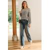 imageArachampCloz Womens Wool Blend Striped Boat Neck Fall Dressy Casual Sweater Tops 2025Khaki and Black