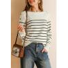 imageArachampCloz Womens Wool Blend Striped Boat Neck Fall Dressy Casual Sweater Tops 2025Off White and Black