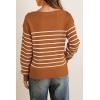 imageArachampCloz Womens Wool Blend Striped Boat Neck Fall Dressy Casual Sweater Tops 2025Orange and White