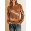 imageArachampCloz Womens Wool Blend Striped Boat Neck Fall Dressy Casual Sweater Tops 2025Orange and White
