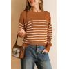 imageArachampCloz Womens Wool Blend Striped Boat Neck Fall Dressy Casual Sweater Tops 2025Orange and White