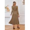 imageArachampCloz Womens Wool Blend Tie Waist Pleated Fall Sweater Dress 2025Camel
