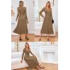 imageArachampCloz Womens Wool Blend Tie Waist Pleated Fall Sweater Dress 2025Camel