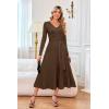 imageArachampCloz Womens Wool Blend Tie Waist Pleated Fall Sweater Dress 2025Dark Camel