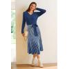 imageArachampCloz Womens Wool Blend Tie Waist Pleated Fall Sweater Dress 2025Navy Bluewhite Stripe