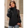 imageArachampCloz Womens Wool Blend Turtleneck Fall Winter Casual Ribbed Oversized Sweater Tops 2025Black