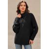 imageArachampCloz Womens Wool Blend Turtleneck Fall Winter Casual Ribbed Oversized Sweater Tops 2025Black