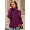 imageArachampCloz Womens Wool Blend Turtleneck Fall Winter Casual Ribbed Oversized Sweater Tops 2025Dark Red