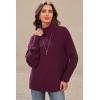 imageArachampCloz Womens Wool Blend Turtleneck Fall Winter Casual Ribbed Oversized Sweater Tops 2025Dark Red