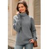 imageArachampCloz Womens Wool Blend Turtleneck Fall Winter Casual Ribbed Oversized Sweater Tops 2025Grey