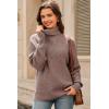 imageArachampCloz Womens Wool Blend Turtleneck Fall Winter Casual Ribbed Oversized Sweater Tops 2025Khaki