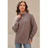imageArachampCloz Womens Wool Blend Turtleneck Fall Winter Casual Ribbed Oversized Sweater Tops 2025Khaki