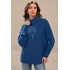 imageArachampCloz Womens Wool Blend Turtleneck Fall Winter Casual Ribbed Oversized Sweater Tops 2025Navy Blue