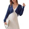 imageArachampCloz Womens 100 Cotton Bolero Shrug V Neck Cropped Cardigan Knit SweatersNavy