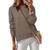 imageArachampCloz Womens 100 Cotton Sweaters Spring Summer Casual Relaxed Fit Cozy Sweatshirt Tops 2026Dark Coffee