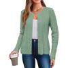 imageArachampCloz Womens Cable Knit Fall Soft Lightweight Sweater Cardigans 2025Gray Green