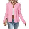 imageArachampCloz Womens Cable Knit Fall Soft Lightweight Sweater Cardigans 2025Pink
