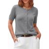 imageArachampCloz Womens Lightweight Short Sleeve Business Casual Cropped Cardigan TopsAgrey
