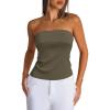 imageArachampCloz Womens Silk Blend Non See Through Non Slip Summer Spring Casual Tube Top 2026Coffee
