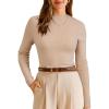 imageArachampCloz Womens Wool Blend Fall Seamless Rip Resistant Warm Layered Tops Business Casual SweatersAapricot