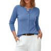imageArachampCloz Womens Wool Blend Lightweight Spring Business Casual Cardigan Sweaters TopsLake Blue