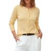 imageArachampCloz Womens Wool Blend Lightweight Spring Business Casual Cardigan Sweaters TopsYellow