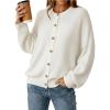 imageArachampCloz Womens Wool Blend Oversized Cardigan Sweaters Button Down Casual ClothingOffwhite