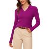 imageArachampCloz Womens Wool Blend Polo Sweater Shirt Business Casual Slim Fitted Fall Tops 2025Rose
