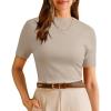 imageArachampCloz Womens Wool Blend Spring Seamless Rip Resistant Tops Opaque Business Casual ShirtsApricot