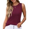 imageArachampCloz Womens Wool Blend Sweaters Non See Through AllSeason Business Casual Tank 2026Burgundy