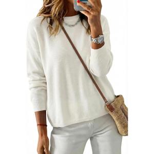 imageArachampCloz Womens 100 Cotton Sweaters Spring Summer Casual Relaxed Fit Cozy Sweatshirt Tops 2026Beige