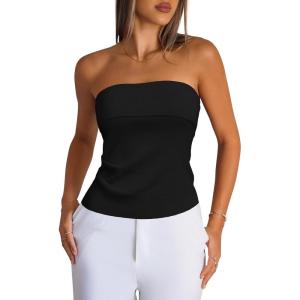 imageArachampCloz Womens Silk Blend Non See Through Non Slip Summer Spring Casual Tube Top 2026Black