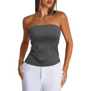 imageArachampCloz Womens Silk Blend Non See Through Non Slip Summer Spring Casual Tube Top 2026Dark Gray