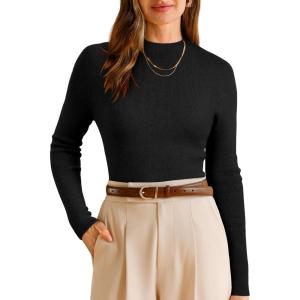 imageArachampCloz Womens Wool Blend Fall Seamless Rip Resistant Warm Layered Tops Business Casual SweatersAblack