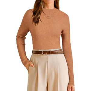 imageArachampCloz Womens Wool Blend Fall Seamless Rip Resistant Warm Layered Tops Business Casual SweatersAcamel