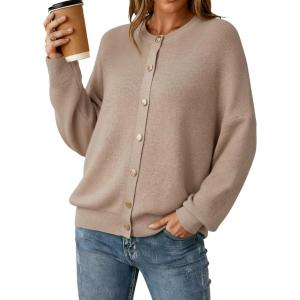 imageArachampCloz Womens Wool Blend Oversized Cardigan Sweaters Button Down Casual ClothingDark Apricot